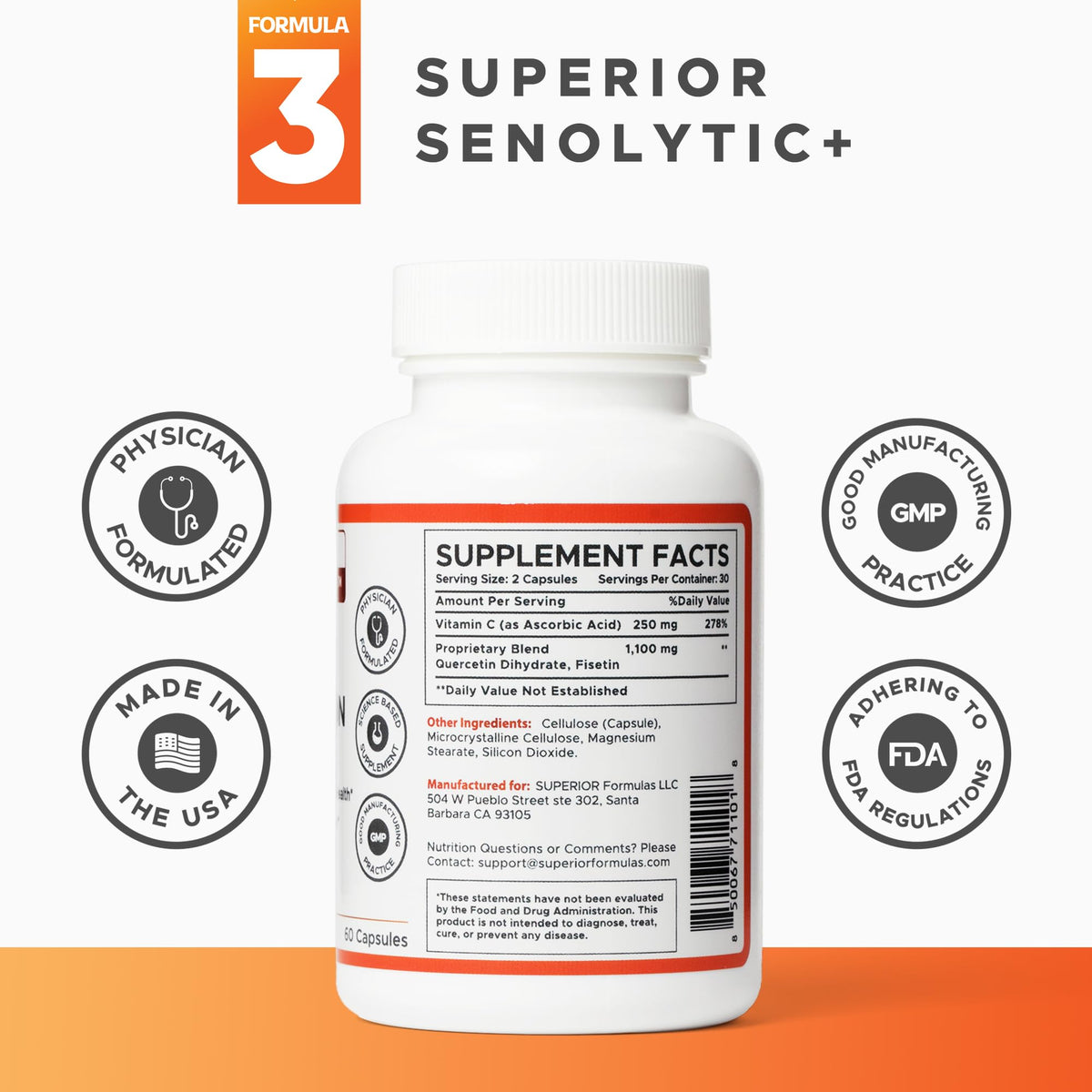Vue rapprochée des capsules de Senolytic+