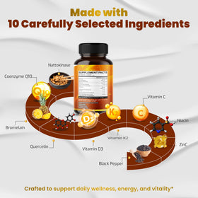 Vue rapprochée des capsules de VEGATOT Nattokinase