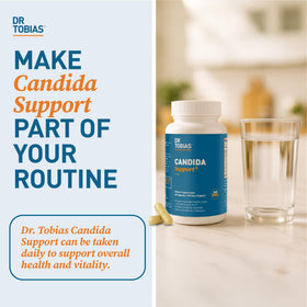 Vue rapprochée des capsules Dr. Tobias Support Candida Complex