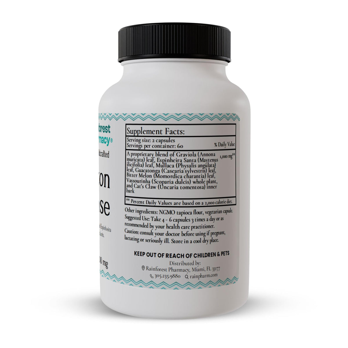 Vue rapprochée des capsules Graviola N-Tense 500mg