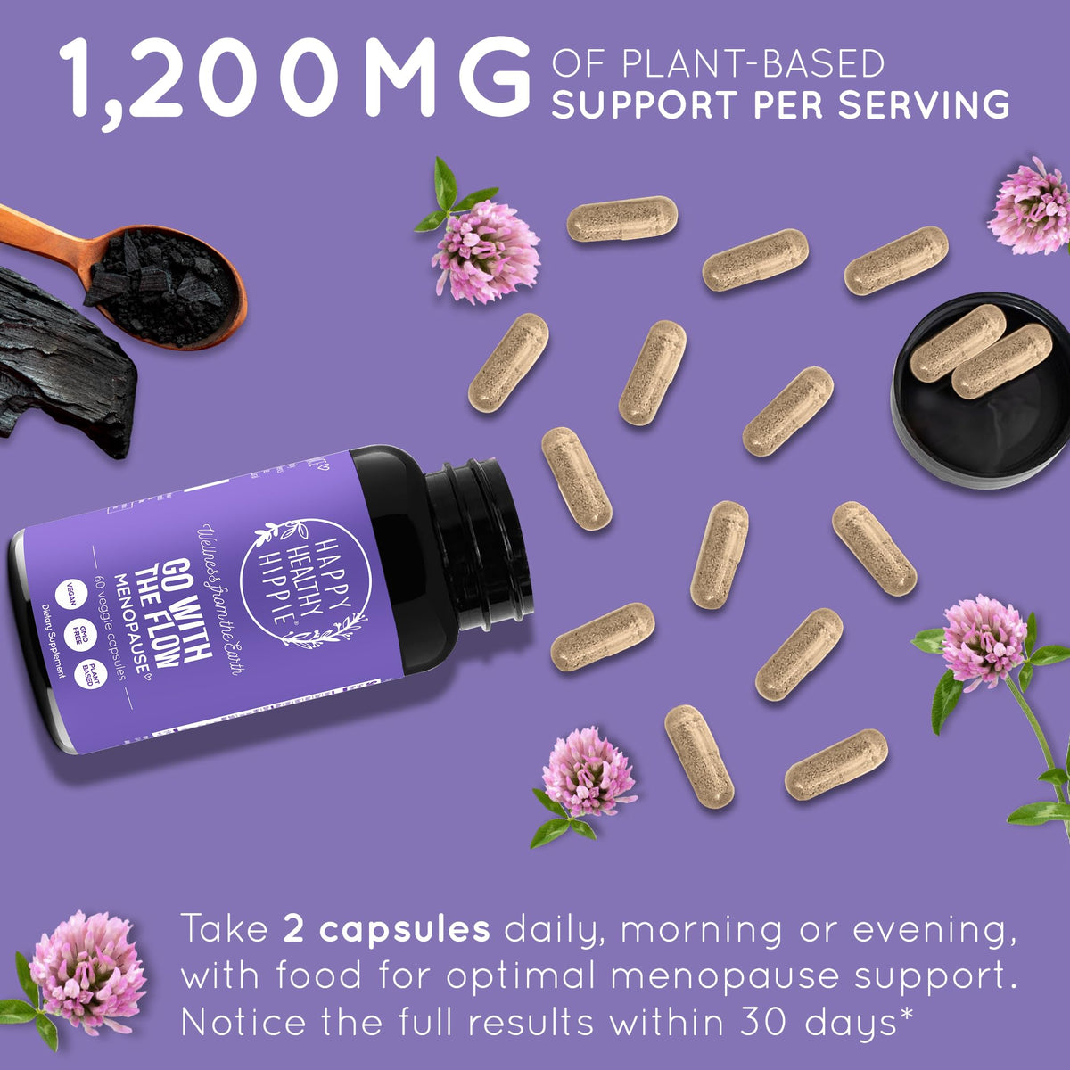 Vue rapprochée des capsules Happy Healthy Hippie