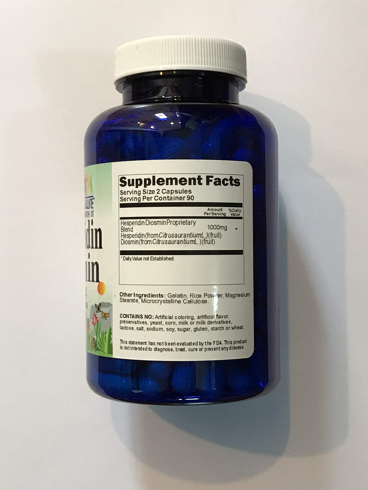 Vue rapprochée des capsules Hesperidine Diosmine 180 capsules