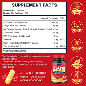 Vue rapprochée des capsules Quinovit CoQ10 300mg