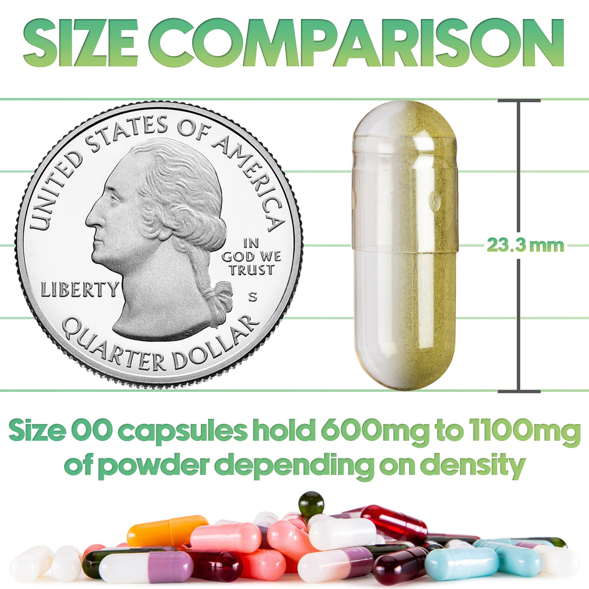Vue rapprochée des capsules vides Taille 00 XPRS Nutra