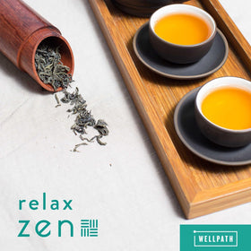 Vue rapprochée des capsules WellPath Zen sur une surface