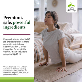 Vue rapprochée des comprimés à mâcher Terry Naturally Vitamine D3