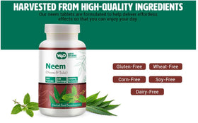 Vue rapprochée des comprimés Neem Tulsi