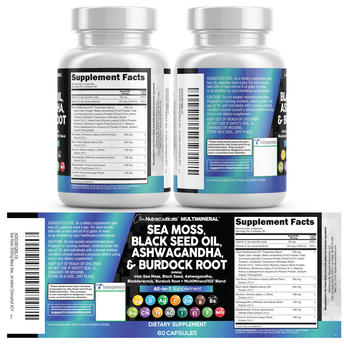 Vue rapprochée des gélules Clean Nutraceuticals