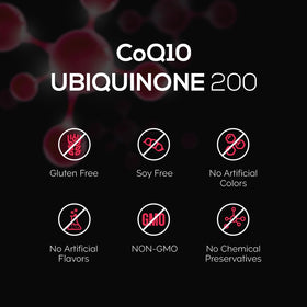Vue rapprochée des gélules CoQ10 Ubiquinone 200mg