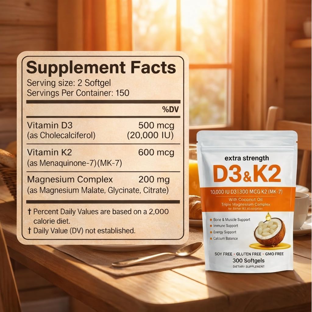 Vue rapprochée des gélules de Vitamine D3 K2 Magnésium