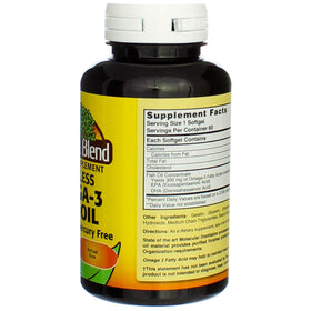 Vue rapprochée des gélules Nature's Blend Omega-3