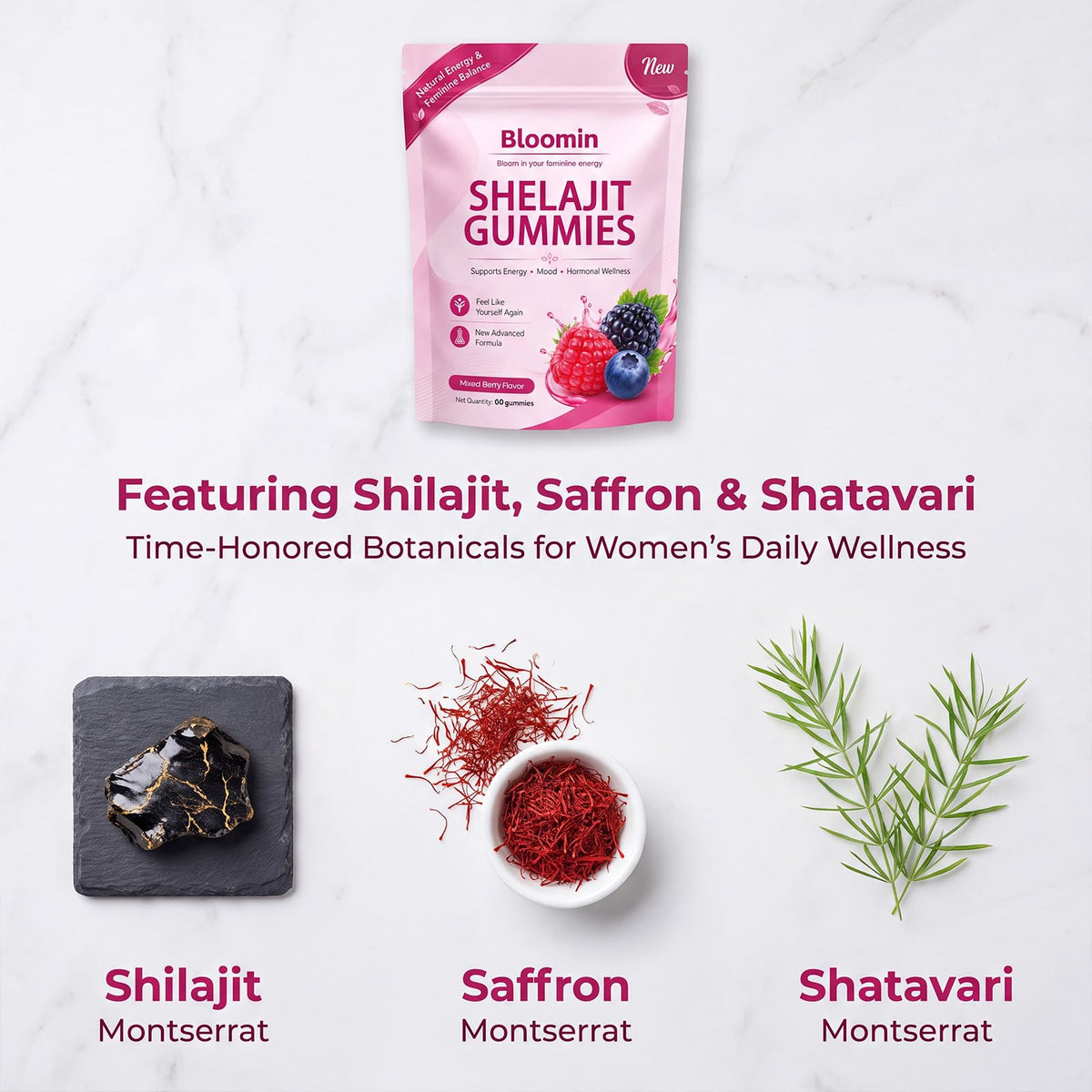 Vue rapprochée des Gummies Shilajit XKHZRX
