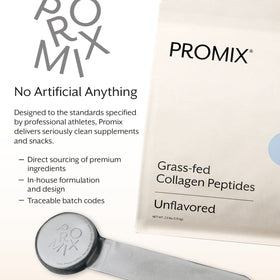 Vue rapprochée des ingrédients de la poudre de collagène ProMix Nutrition