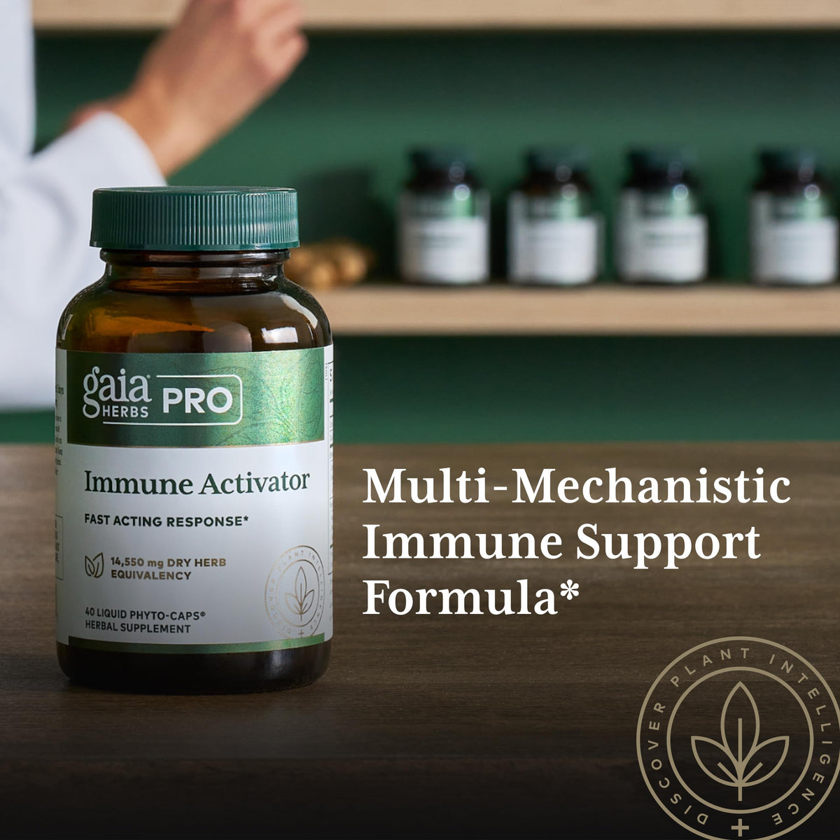 Vue rapprochée des phyto-capsules liquides Gaia Herbs PRO