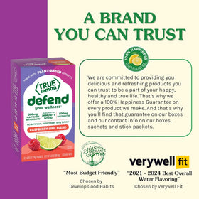 Vue rapprochée du sachet de True Lemon Framboise Citron Vert