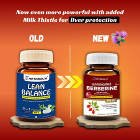 Vue supérieure de a balanced routine Lean Balance 1000mg Berberine Plus