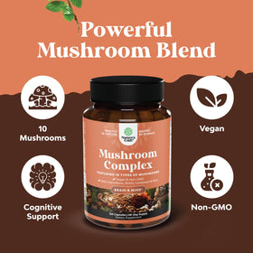 Vue supérieure des capsules Natures Craft champignon complexe