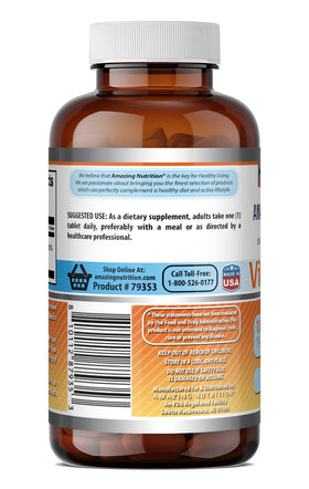 Vue supérieure des Tablettes de Vitamine B12 Amazing Nutrition