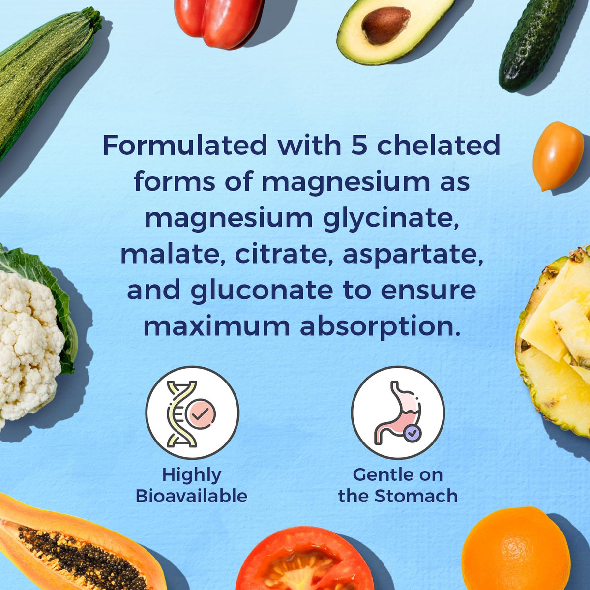 Vue supérieure du flacon de Vitalitown Magnésium Zinc