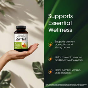 Vues latérales de la boîte de NatureBell Vitamine D3 et K2