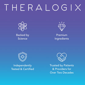 Vues latérales de Theralogix TheraNatal Complete montrant les gélules et comprimés