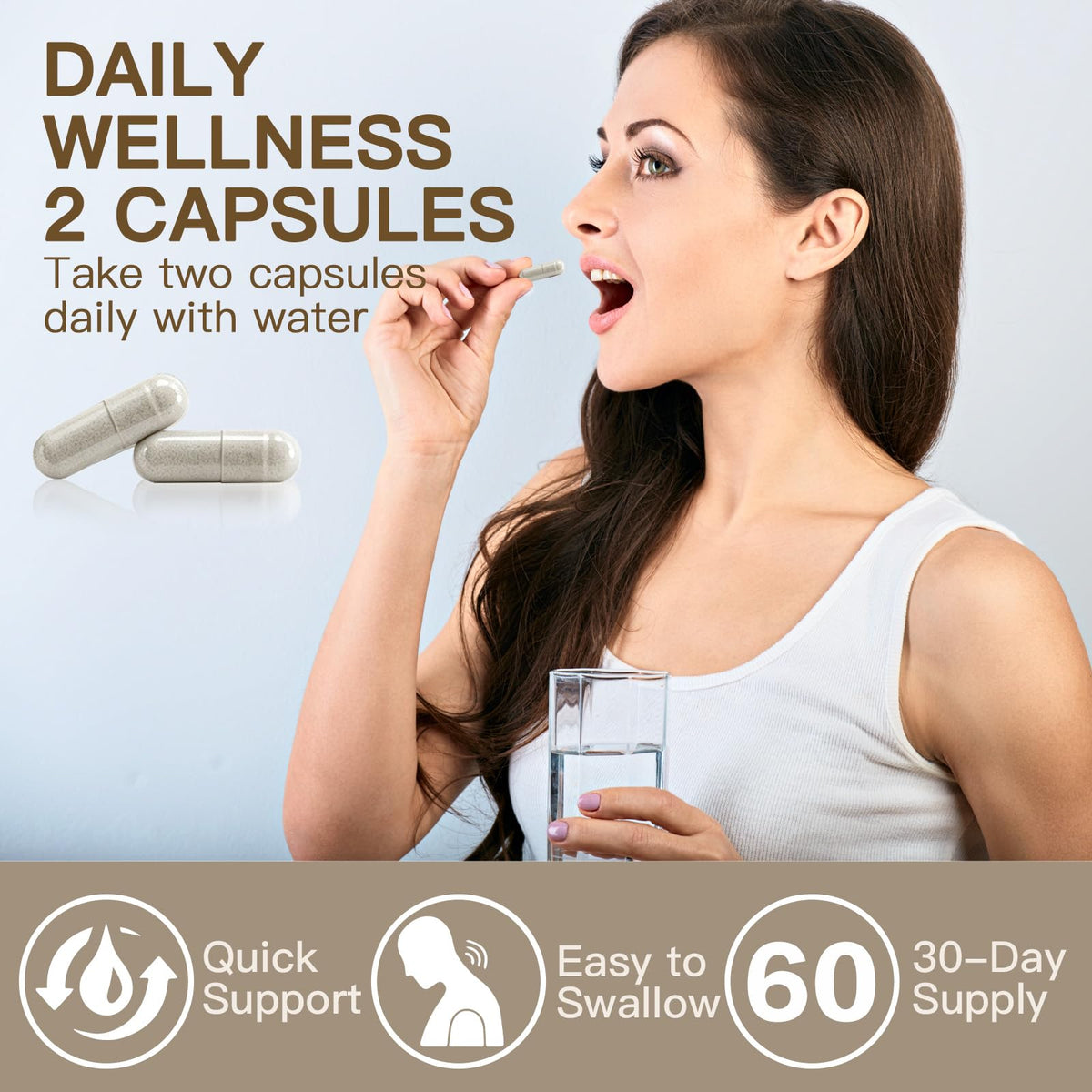 Vunexo Capsules de Drainage Lymphatique 60 capsules avec un verre d'eau