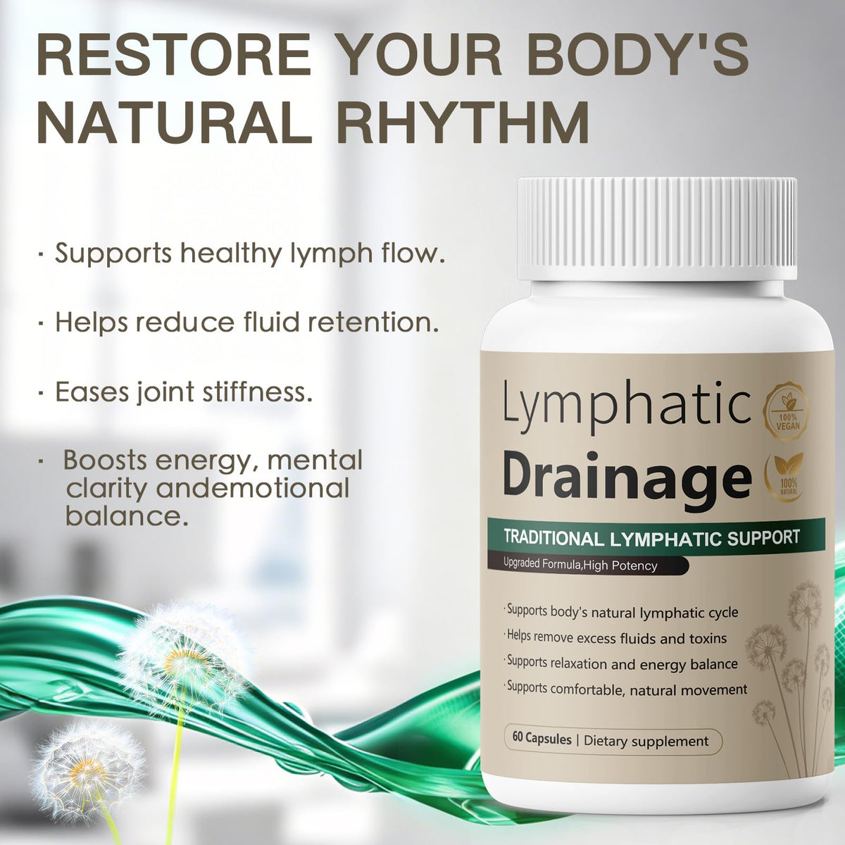 Vunexo Capsules de Drainage Lymphatique 60 capsules ouvertes