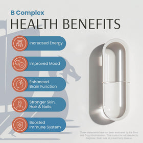 Vykee Nutrition B Complex 750mg Folate côté de la bouteille