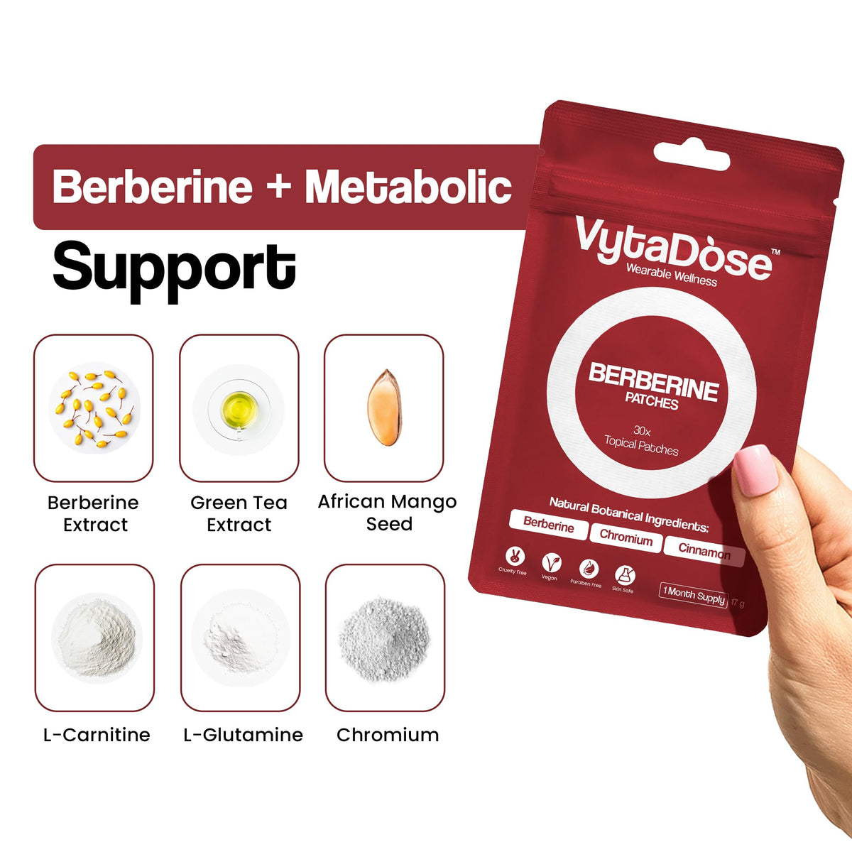 Vytadose Patches de Berbérine application sur la peau
