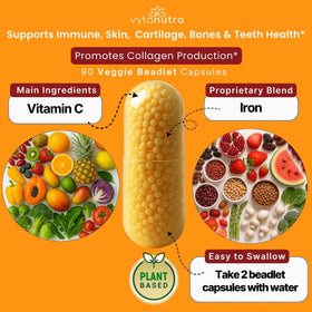 Vytanutra Vitamine C capsules avec étiquette