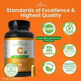 Vytanutra Vitamine C capsules avec un verre d'eau