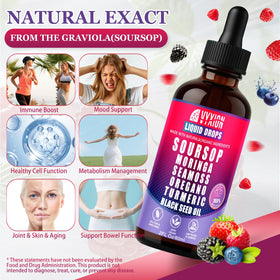 Vyxion Soursop Bitters 10 en 1 flacon ouvert avec gouttes