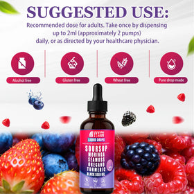 Vyxion Soursop Bitters 10 en 1 sur une table en bois