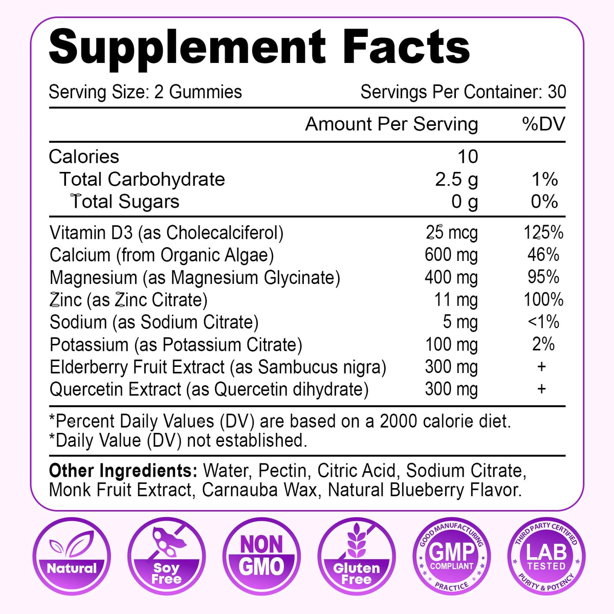 VZOXAINS Gummies Calcium Magnésium Zinc 600mg gummies avec une cuillère