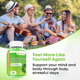 VZOXAINS Gummies Ginkgo Biloba 240mg avec d'autres compléments alimentaires