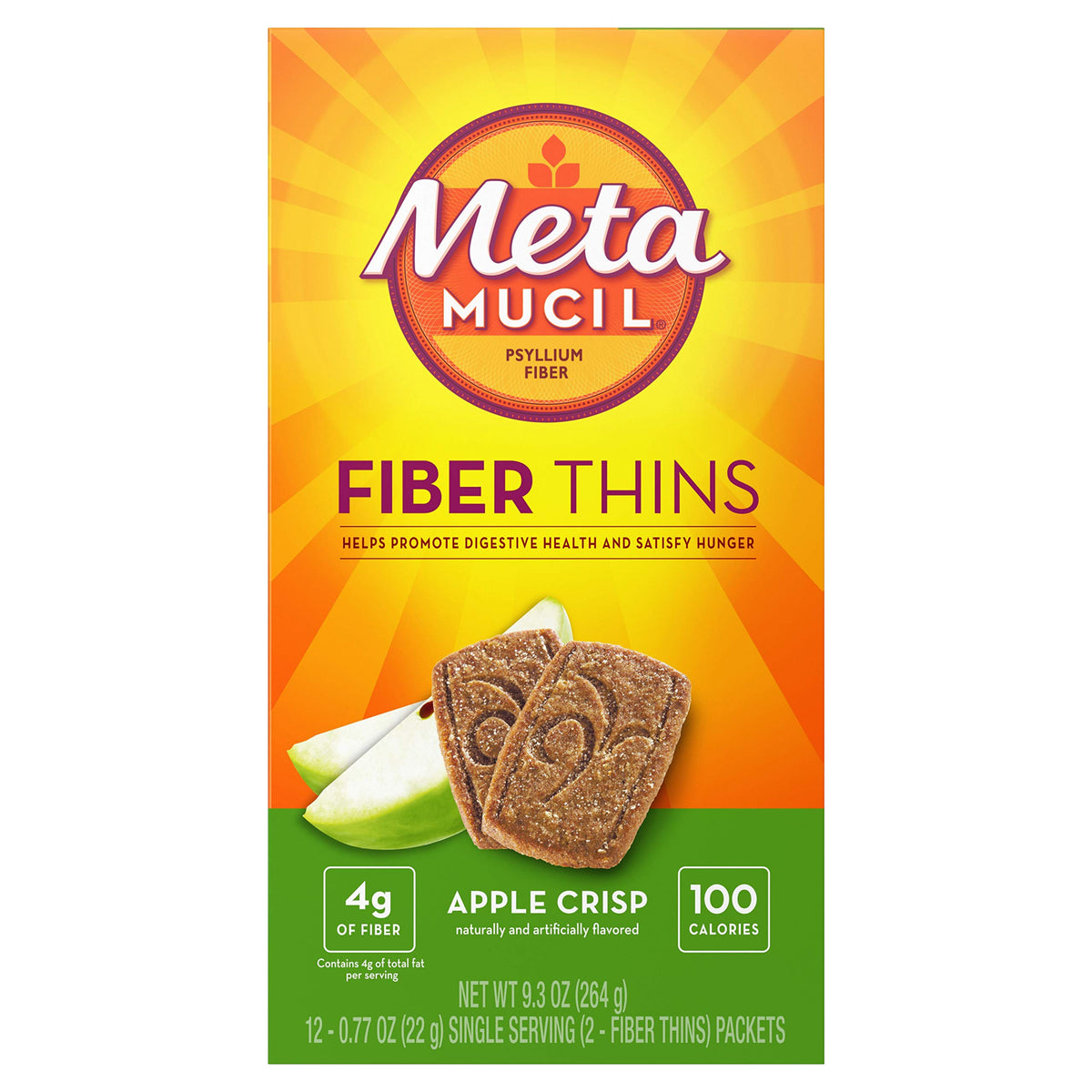 Wafers Fibres Pomme Croquante Metamucil 24 unités en paquet