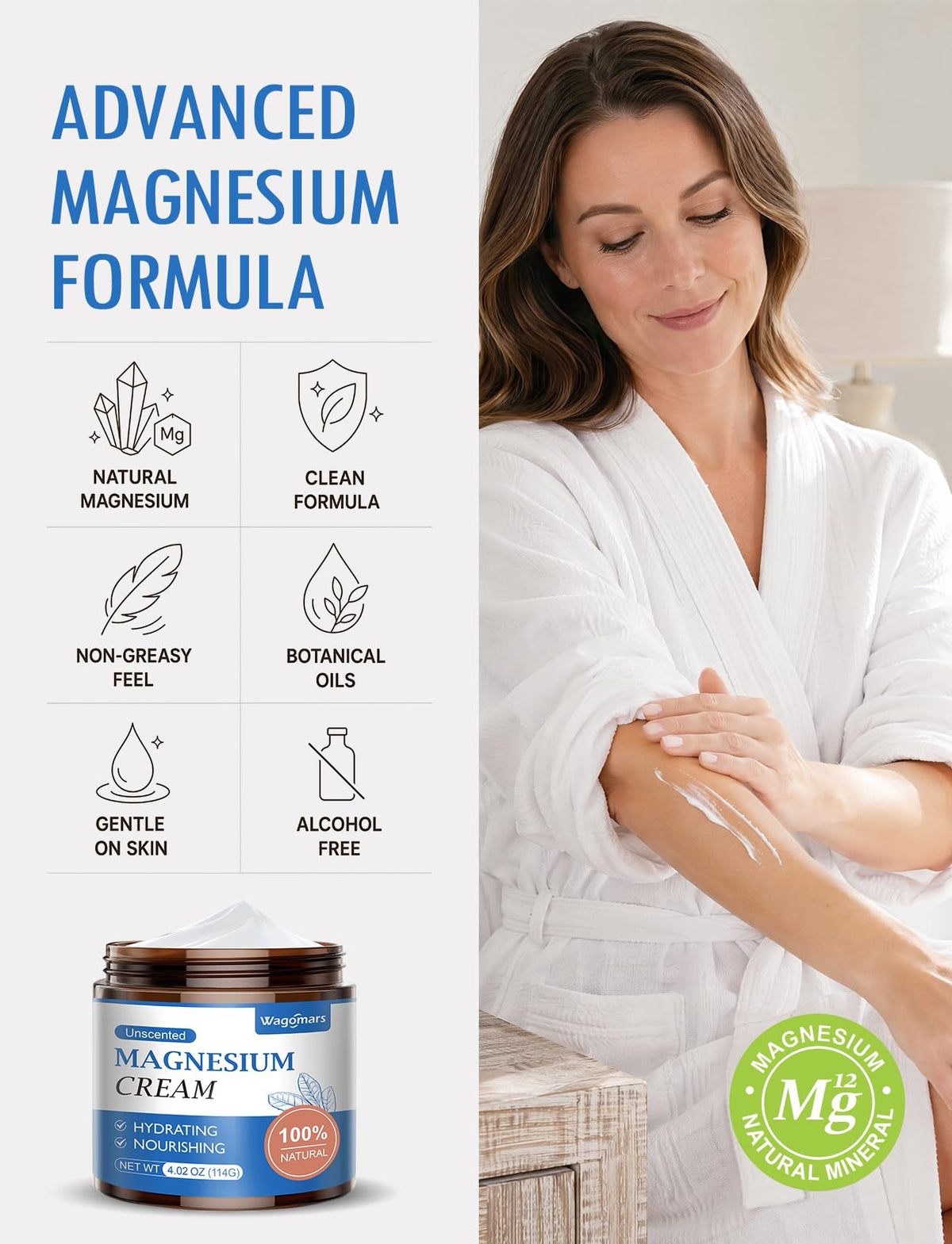 Wagomars Crème de Magnésium 159g en usage quotidien