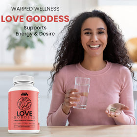 Warped Wellness Love Goddess en vue rapprochée des capsules