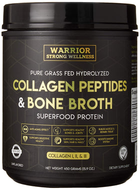 Warrior Strong Wellness Poudre de Bouillon d'Os Collagène 567g vue avant