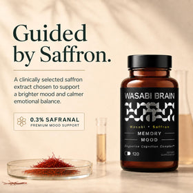 WASABI BRAIN Complément Alimentaire Mémoire capsules sur une table