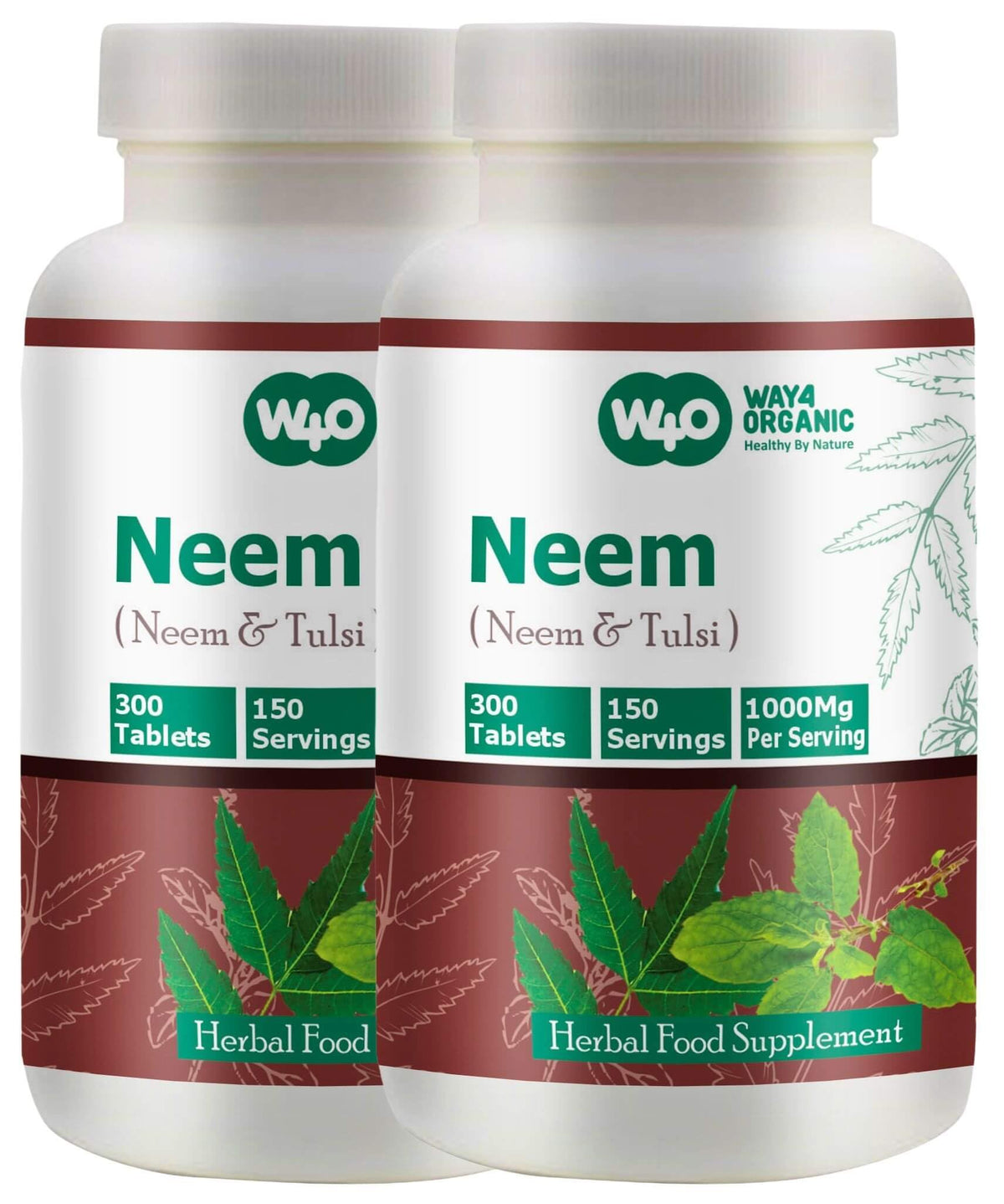 WAY 4 ORGANIC W4O Neem Tulsi comprimés 300 unités