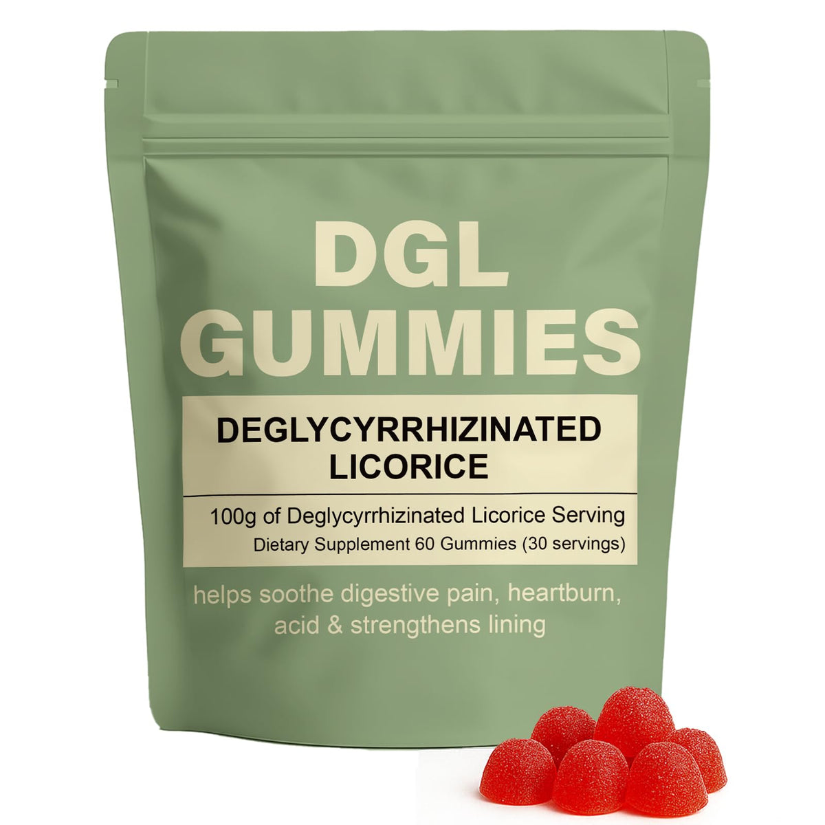 WDVNEX Gummies DGL 400 mg, sachet de 60 gummies au goût de baies