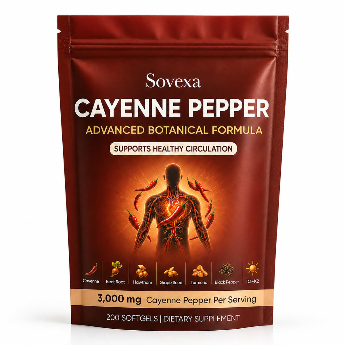 WDVNEX Poivre de Cayenne 300 gélules vue avant du flacon