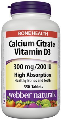 Webber Naturals Calcium Citrate 300mg flacon de 350 tablettes