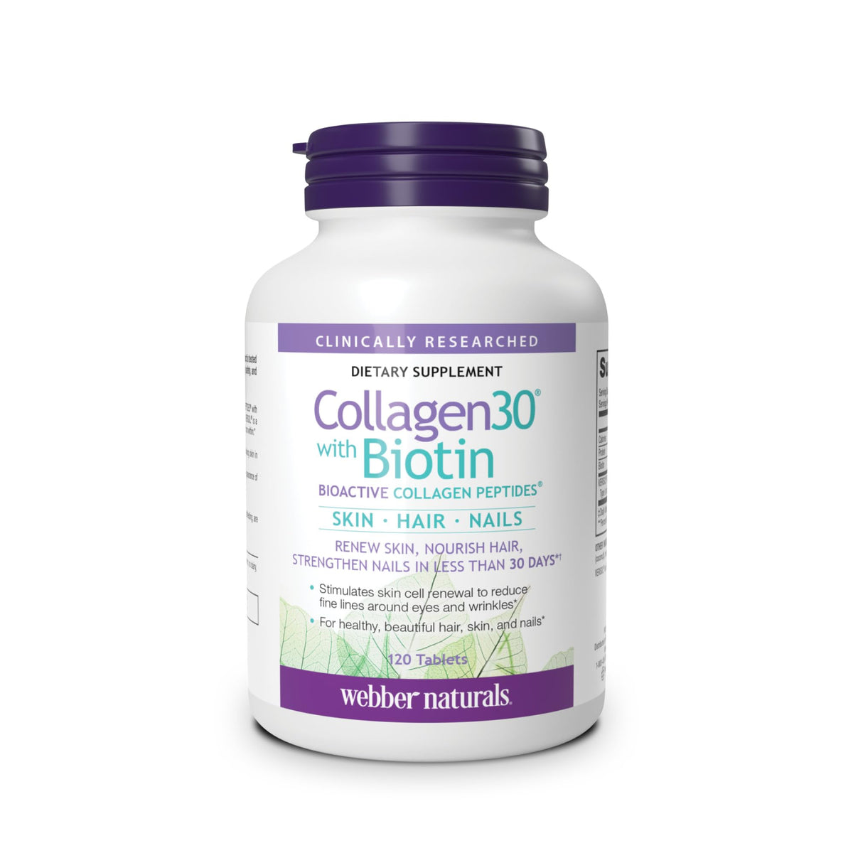Webber Naturals Collagène Hydrolysé 120 Tablettes vue de face