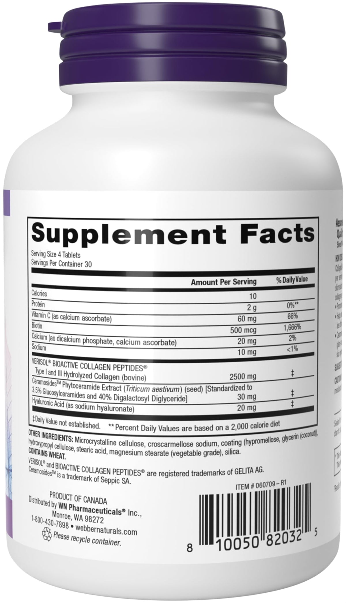 Webber Naturals Collagène Hydrolysé sur un fond neutre