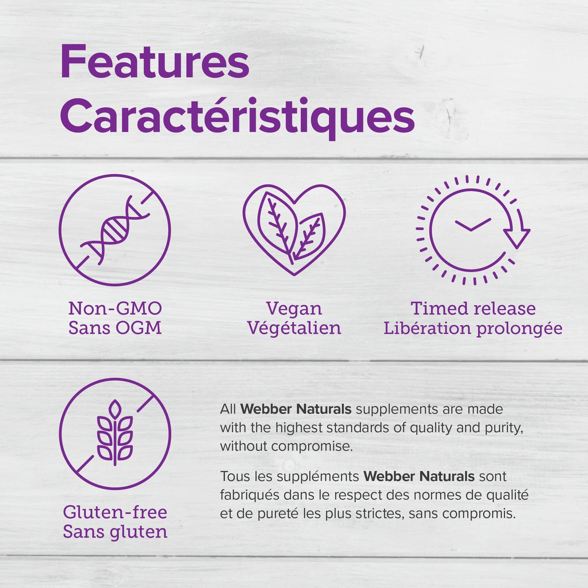 Webber Naturals Complexe de Vitamines B100 boîte arrière vue