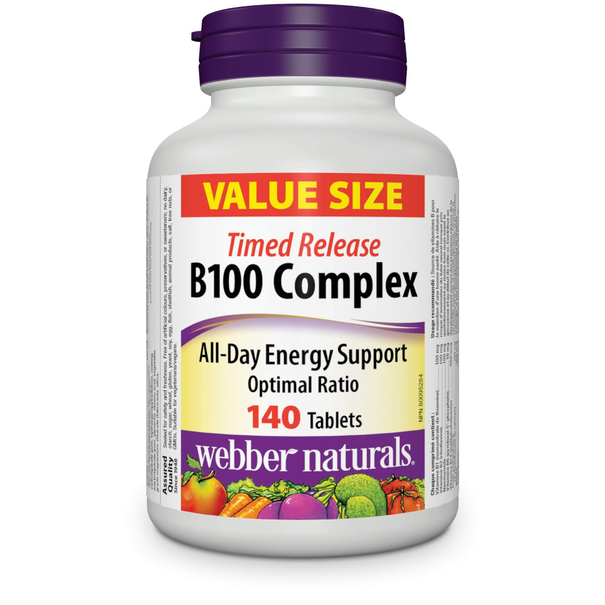 Webber Naturals Complexe de Vitamines B100 boîte avant vue