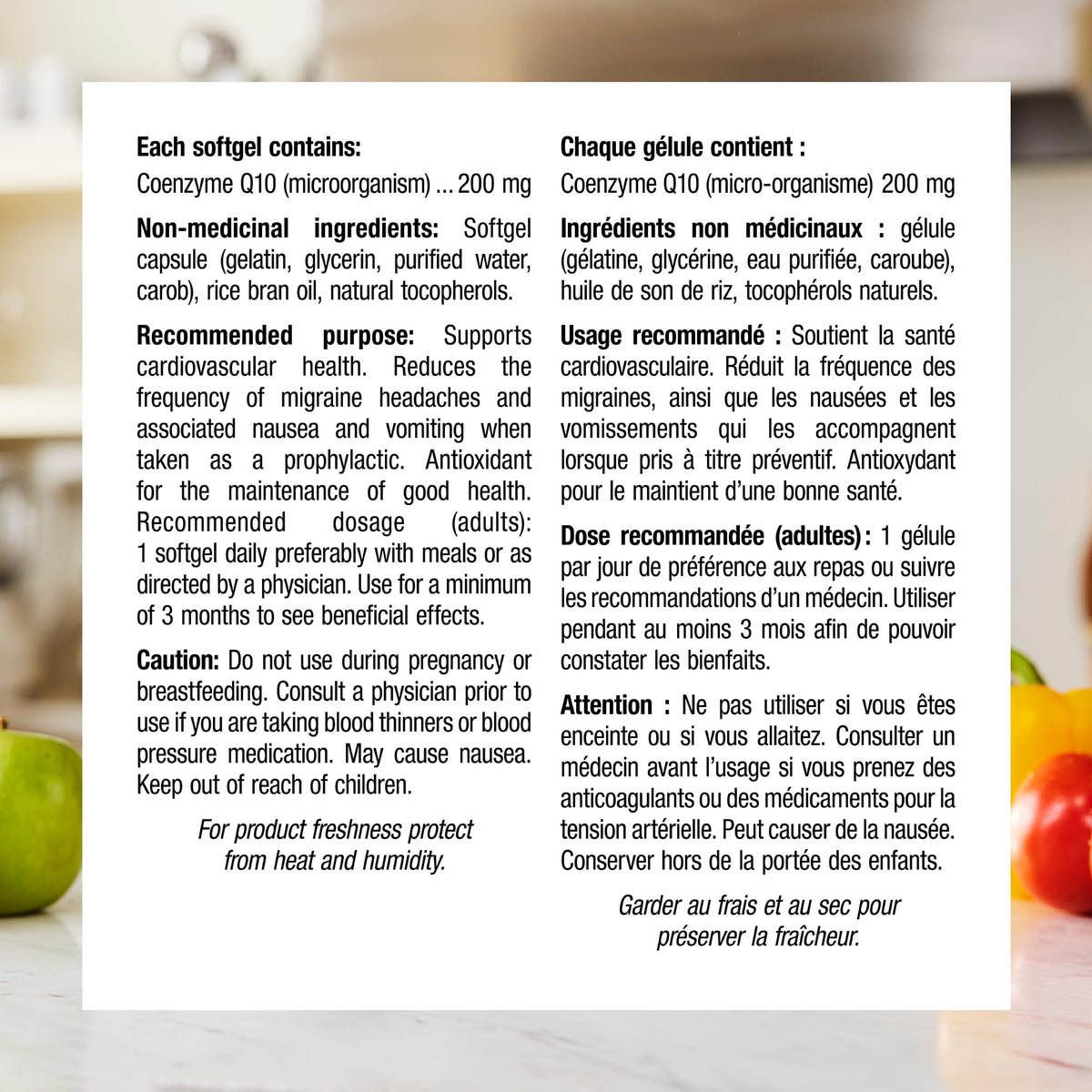 Webber Naturals CoQ10 200mg gélules molles dans leur emballage