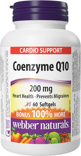 Webber Naturals CoQ10 200mg gélules molles vue de face